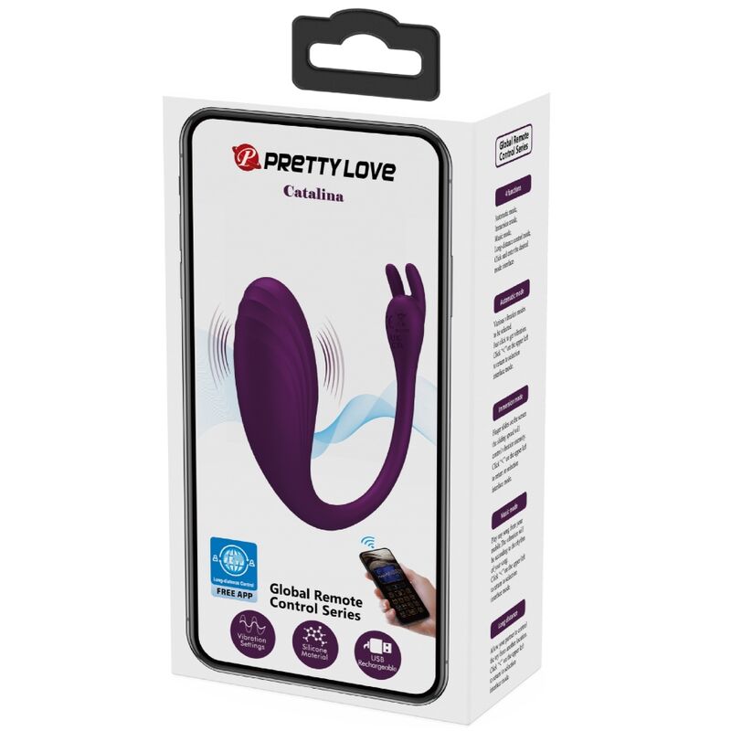 PRETTY LOVE - CATALINA VIBRADOR APP CONTROLE REMOTO ROXO - Sexshoptuga  Sexshoptuga 