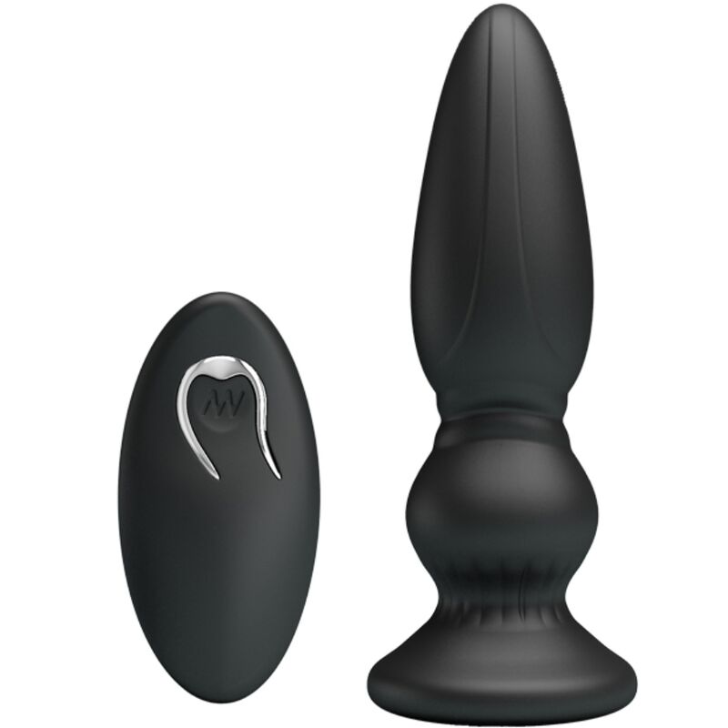 MR PLAY - PLUGUE ANAL DE CONTROLE REMOTO VIBRADOR PODEROSO PRETO - Sexshoptuga 