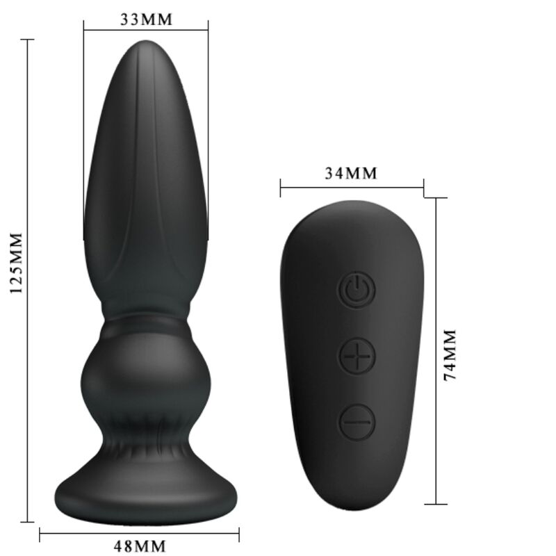 MR PLAY - PLUGUE ANAL DE CONTROLE REMOTO VIBRADOR PODEROSO PRETO - Sexshoptuga  Sexshoptuga 