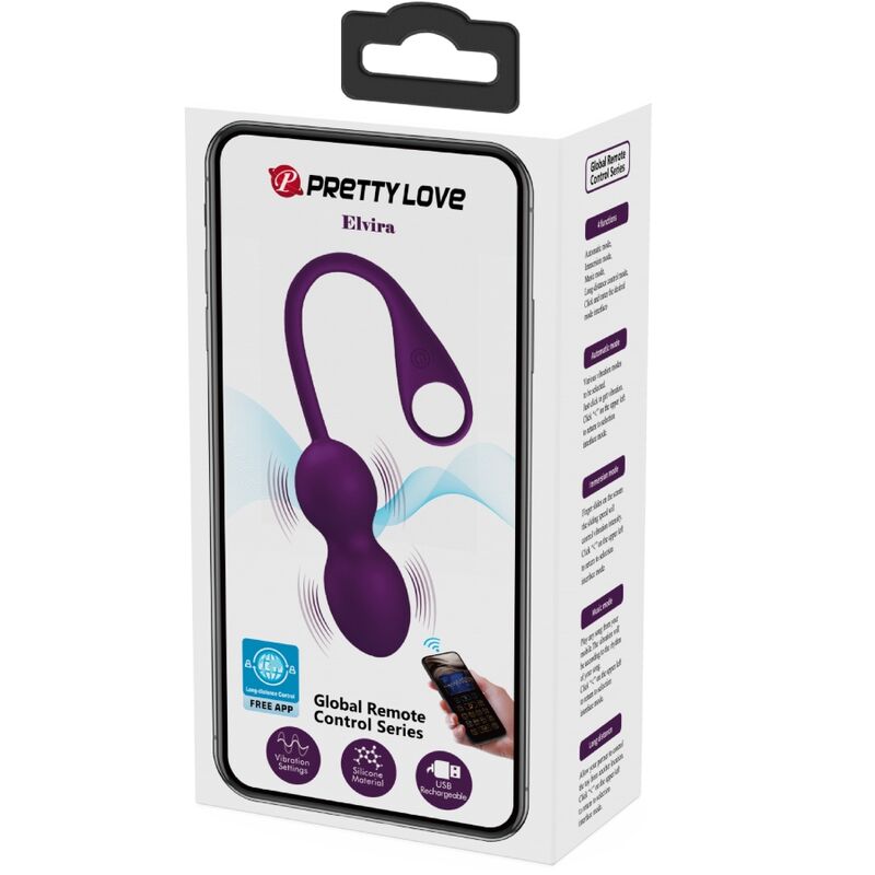 PRETTY LOVE - ELVIRA KEGEL BALLS APP CONTROLE REMOTO ROXO - Sexshoptuga  Sexshoptuga 