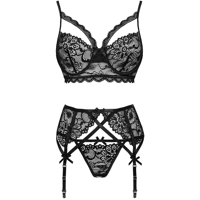 LIVCO CORSETTI FASHION - MORIDAM LC 90552 SUTI + CINTA LIGA + CALCINHA NEGRO - Sexshoptuga  Sexshoptuga 