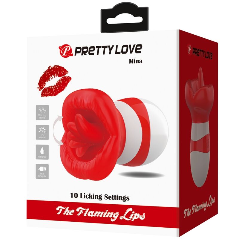 PRETTY LOVE - MINA ESTIMULADOR DE LÍNGUA VERMELHO CLARO - Sexshoptuga  Sexshoptuga 