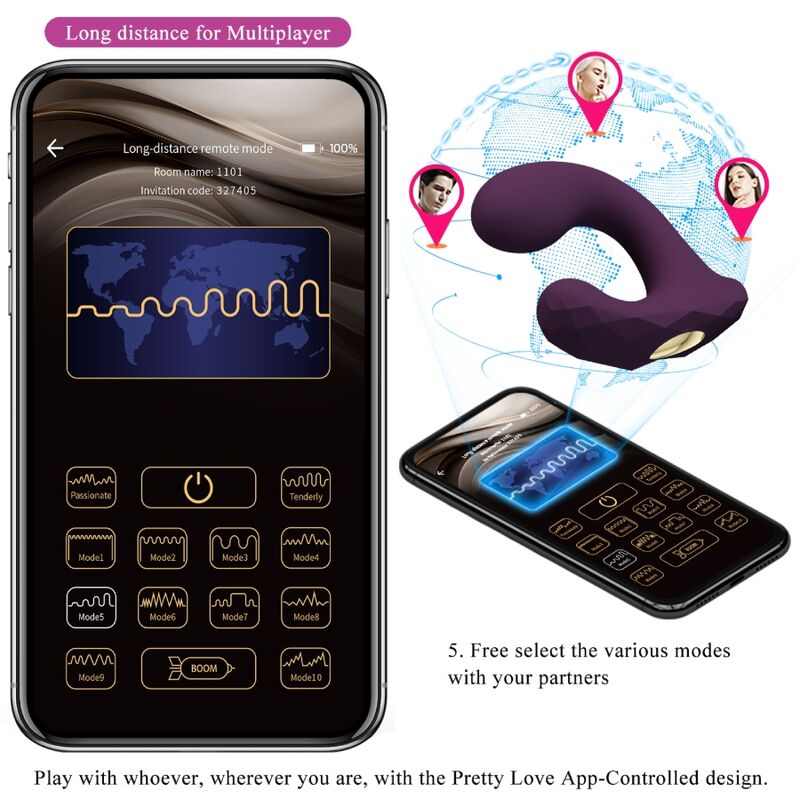 PRETTY LOVE - BILLY CONTROLE REMOTO VIBRATION ROXO APLICATIVO GRÁTIS - Sexshoptuga  Sexshoptuga 