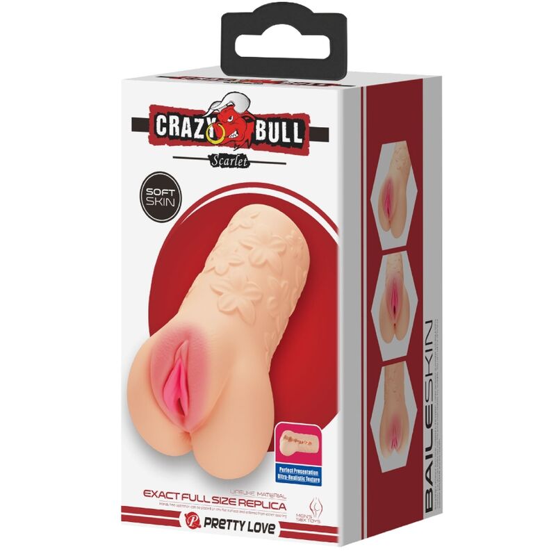 CRAZY BULL - MASTUBADOR EM FORMA DE VAGINA SCARLET - Sexshoptuga  Sexshoptuga 