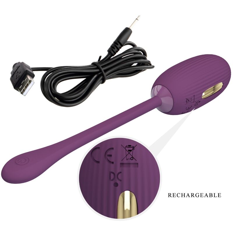 PRETTY LOVE - DOREEN OVO VIBRATÓRIO RECARREGVEL ROXO - Sexshoptuga  Sexshoptuga 