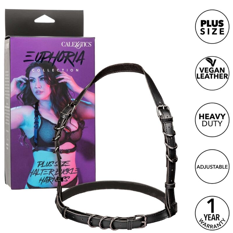 CALEXOTICS - EUPHORIA PLUS SIZE HALTER BUCKLE HARNESS BLACK Sexshoptuga 