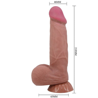 PRETTY LOVE - SÉRIE DESLIZANTE DILDO REALÍSTICO COM VENTOSA DESLIZANTE DE PELE MARROM 21,8 CM - Sexshoptuga 