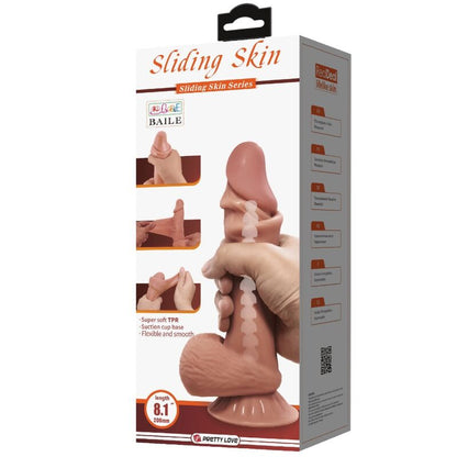 PRETTY LOVE - SÉRIE DESLIZANTE DILDO REALÍSTICO COM VENTOSA DESLIZANTE DE PELE MARROM 21,8 CM - Sexshoptuga 