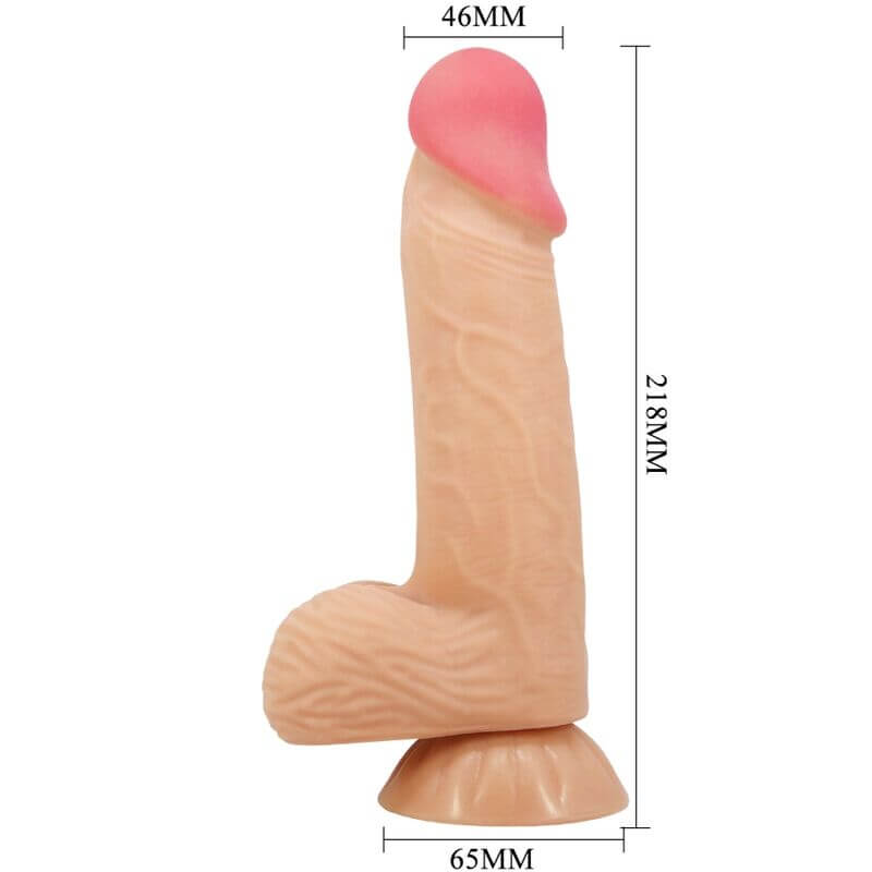 PRETTY LOVE - SÉRIE SLIDING SKIN DILDO REALÍSTICO COM VENTOSA DESLIZANTE PELE 20,6 CM - Sexshoptuga 