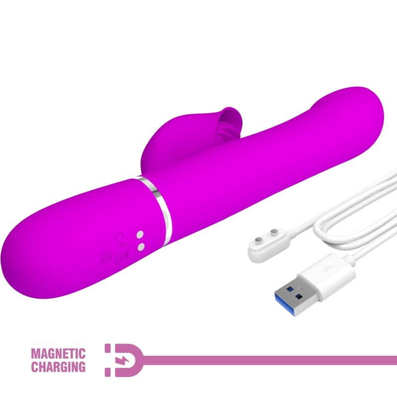 PRETTY LOVE - VIBRADOR COELHO PÉROLAS VIOLETA - Sexshoptuga 