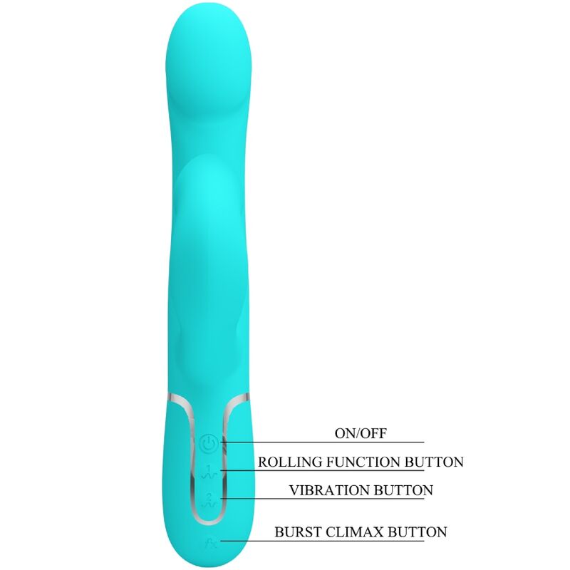 PRETTY LOVE - VIBRADOR COELHO PÉROLAS AQUA VERDE - Sexshoptuga 