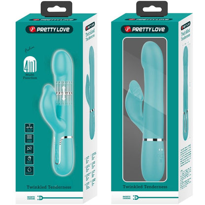 PRETTY LOVE - VIBRADOR COELHO PÉROLAS AQUA VERDE - Sexshoptuga 