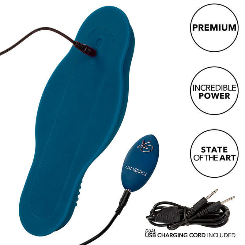 CALEXOTICS - RIDER MASSAGER DUAL MOTOR REMOTE CONTROL BLUE Sexshoptuga 