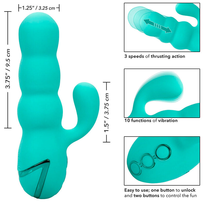 CALEXOTICS - VIBRATOR DEL MAR DIVA RABBIR AQUA GREEN BY CALIFORNIA DREAMING Sexshoptuga 