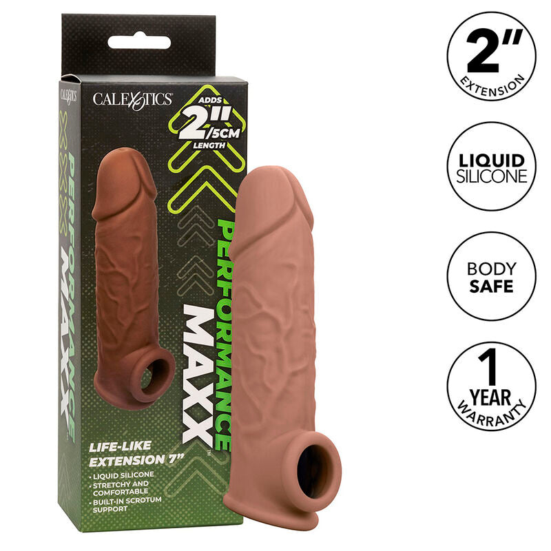 CALEXOTICS - PERFORMANCE MAXX LIFE-LIKE EXTENSION 7 PELE MARROM Sexshoptuga 