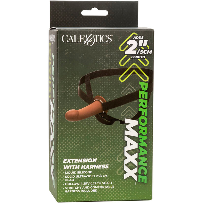 CALEXOTICS - EXTENSO PERFORMANCE MAXX COM ARNÊS PELE MARROM Sexshoptuga 