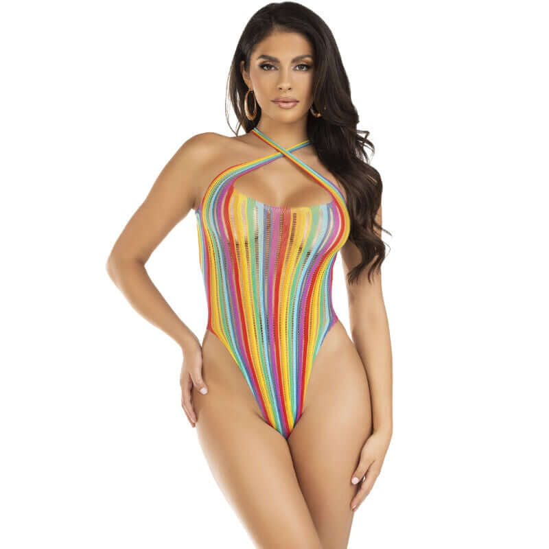 LEG AVENUE - BODYSUIT CROSS MULTICOLOR Sexshoptuga 