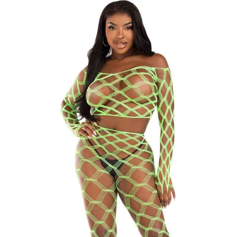 LEG AVENUE - TOP & LEGGINS HARDCORE VERDE Sexshoptuga 