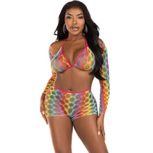 LEG AVENUE - CONJUNTO DE TRÊS PEÇAS MULTICOLOR - Sexshoptuga  Sexshoptuga 