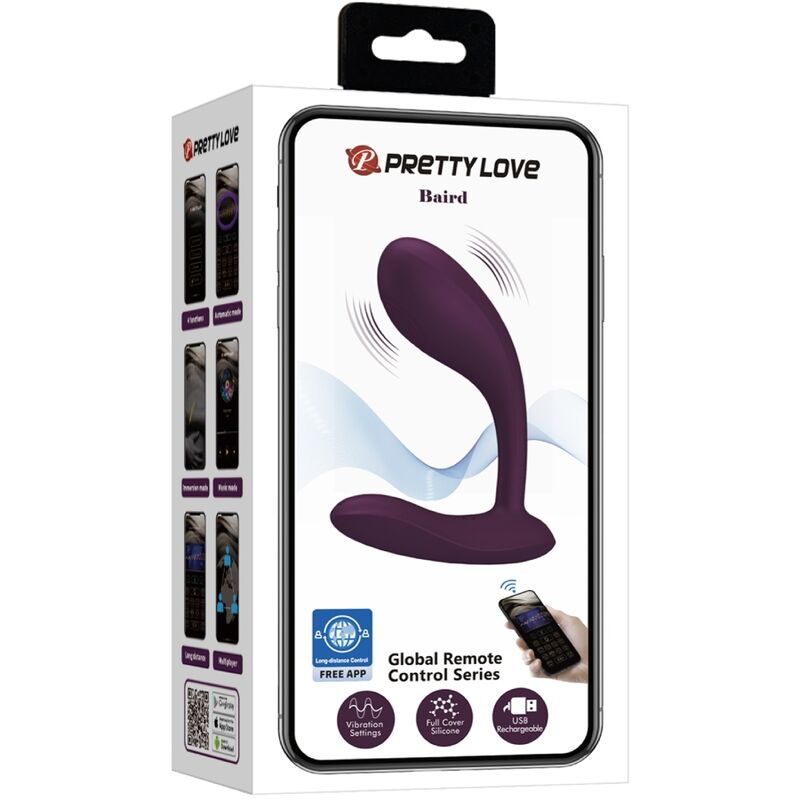 PRETTY LOVE - BAIRD G-SPOT 12 VIBRAÇÕES RECARREGÁVEL LILA APP - Sexshoptuga  Sexshoptuga 