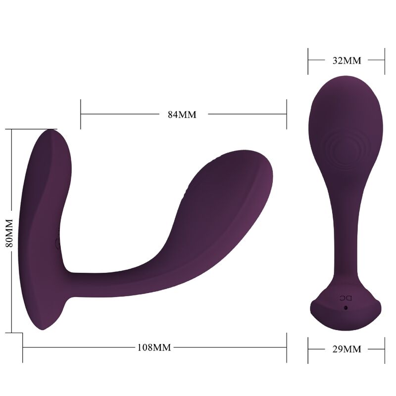 PRETTY LOVE - BAIRD G-SPOT 12 VIBRAÇÕES RECARREGÁVEL LILA APP - Sexshoptuga 