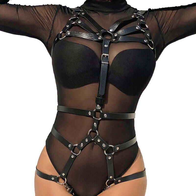 SUBBLIME - BODY HARNESS ADJUSTABLE SINGLES LEATHER ETO ONE SIZE Sexshoptuga 