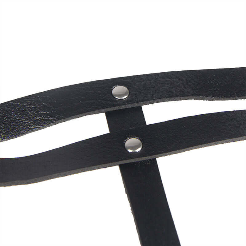 SUBBLIME - BLACK LEATHER RING CHAIN ​​BELT ONE SIZE Sexshoptuga 