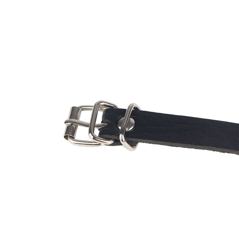 SUBBLIME - BLACK LEATHER RING CHAIN ​​BELT ONE SIZE Sexshoptuga 