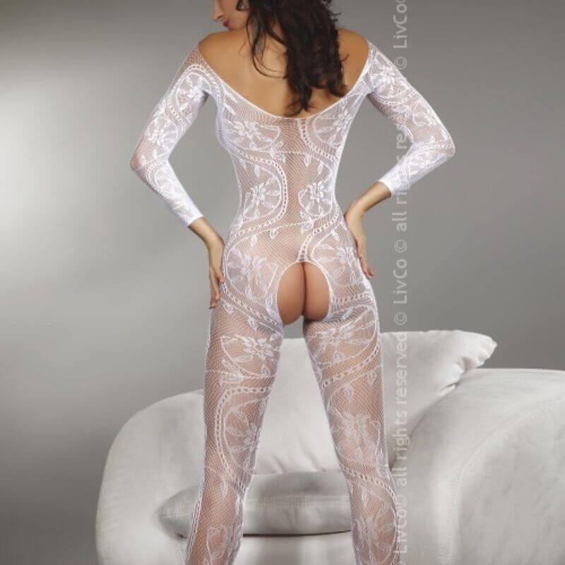 LIVCO CORSETTI FASHION - ZITA LC 17199 BODYSTOCKING BRANCO TAMANHO ÚNICO