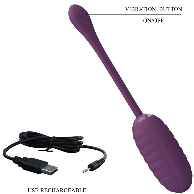 PRETTY LOVE - OVO VIBRATÓRIO RECARREGÁVEL ROXO CASPER - Sexshoptuga 