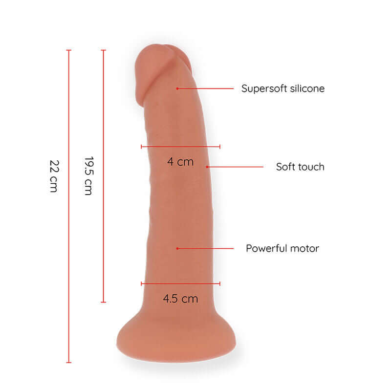 ONINDER - GRANDE VIBRADOR BOGOTÁ DILDO 9 VELOCIDADES NATURAL 22 CM -O- 4,5 CM - APLICATIVO GRATUITO Sexshoptuga 