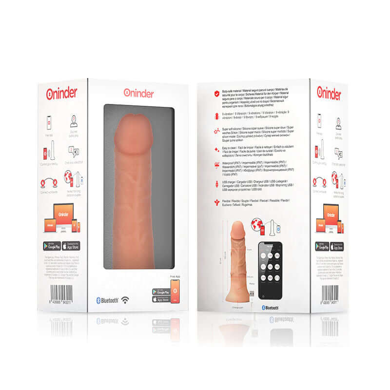 ONINDER - GRANDE VIBRADOR BOGOTÁ DILDO 9 VELOCIDADES NATURAL 22 CM -O- 4,5 CM - APLICATIVO GRATUITO Sexshoptuga 