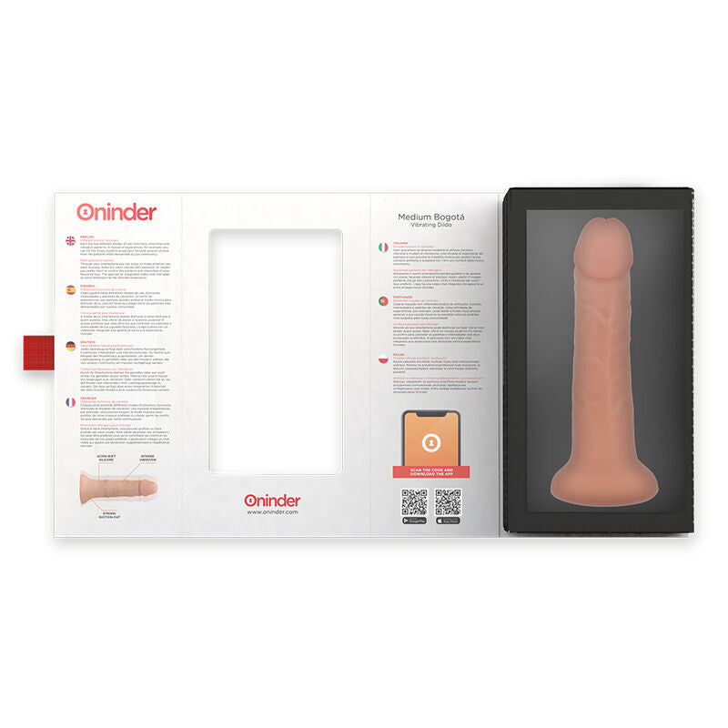 ONINDER - DILDO VIBRADOR BOGOTÁ MÉDIO 9 VELOCIDADES NATURAL 20 CM -O- 4.2 CM - APLICATIVO GRATUITO - Sexshoptuga  Sexshoptuga 