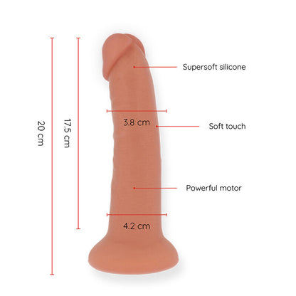 ONINDER - DILDO VIBRADOR BOGOTÁ MÉDIO 9 VELOCIDADES NATURAL 20 CM -O- 4.2 CM - APLICATIVO GRATUITO - Sexshoptuga 