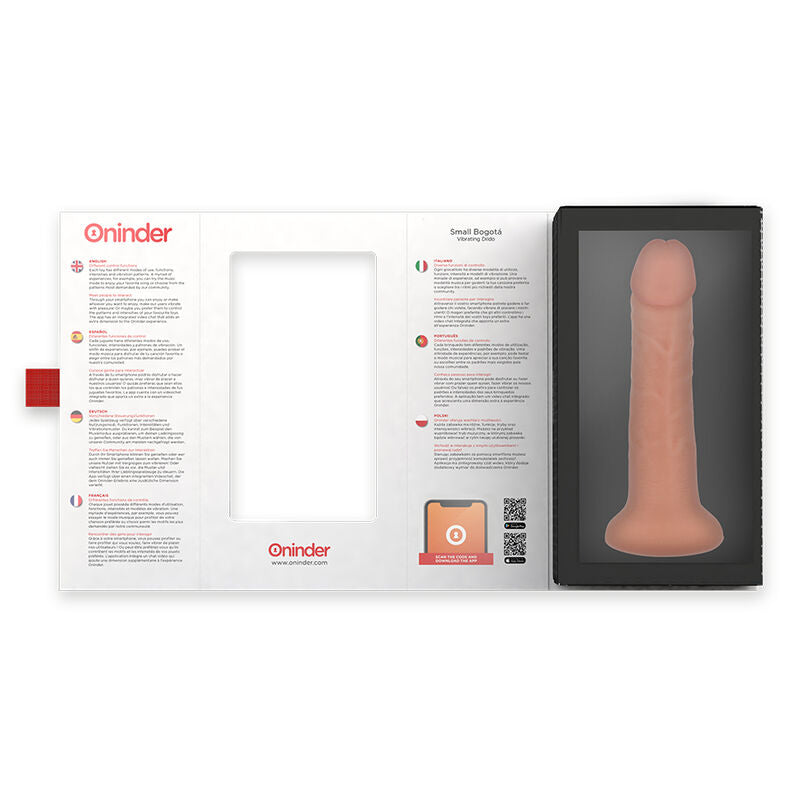 ONINDER - VIBRADOR PEQUENO BOGOTÁ DILDO 9 VELOCIDADES NATURAL 17.5 CM -O- 4 CM - APLICATIVO GRATUITO - Sexshoptuga  Sexshoptuga 