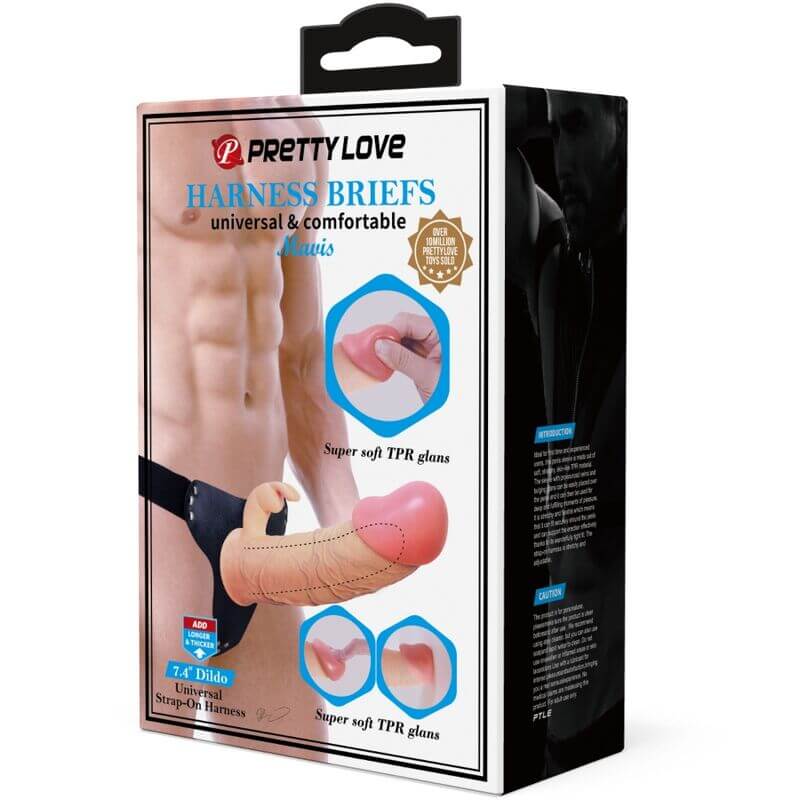 PRETTY LOVE - MAVIS HARNESS CUECAS UNIVERSAIS COM DILDO 19 CM NATURAL Sexshoptuga 