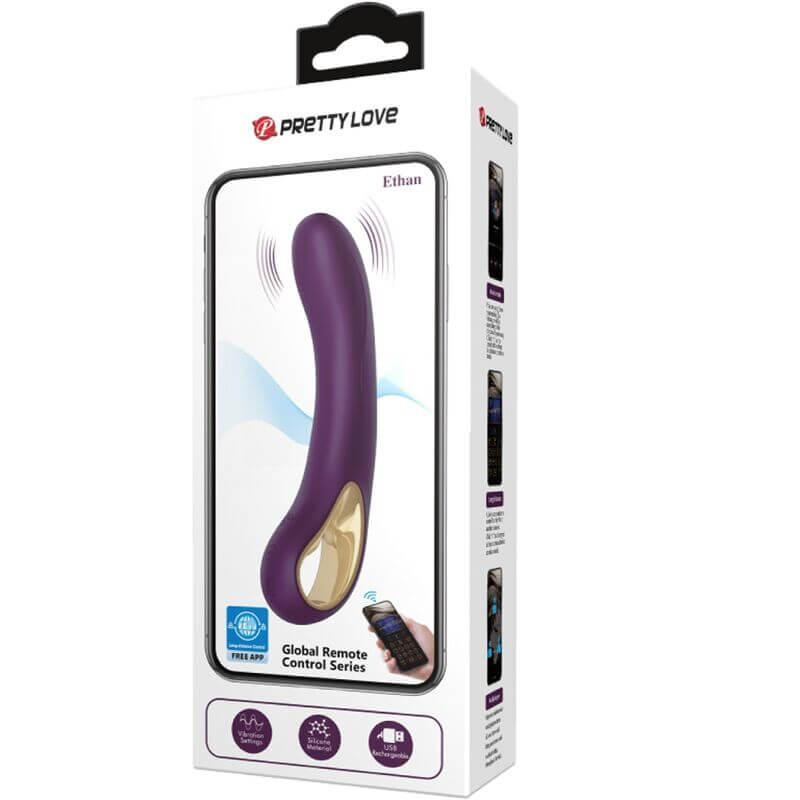 PRETTY LOVE - ETHAN VIBRADOR RECARREGVEL ROXO Sexshoptuga 