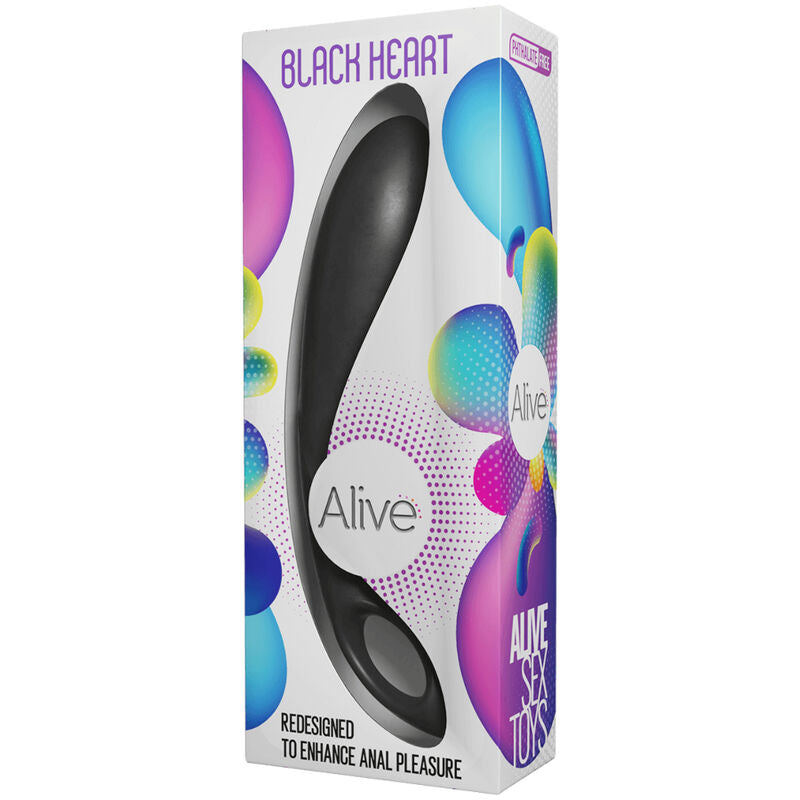 ALIVE - ESTIMULADOR ANAL BLACK HEART TEAL - Sexshoptuga 