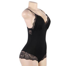 SUBBLIME - BLACK FLORAL TEDDY WITH LACE DETAIL L/XL Sexshoptuga 