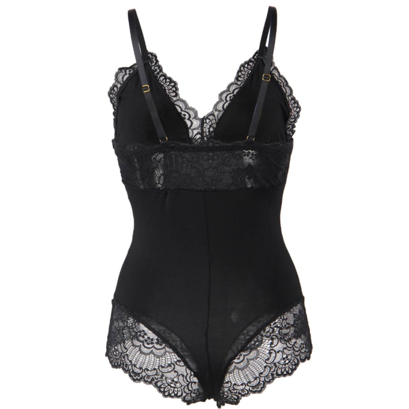 SUBBLIME - BLACK FLORAL TEDDY WITH LACE DETAIL L/XL Sexshoptuga 