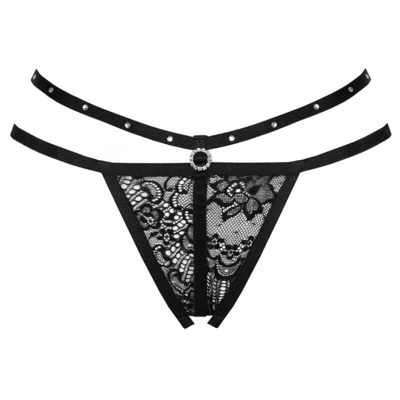 LIVCO CORSETTI FASHION - NOMADE TANGA SEM CROTCHLESS PRETO Sexshoptuga 