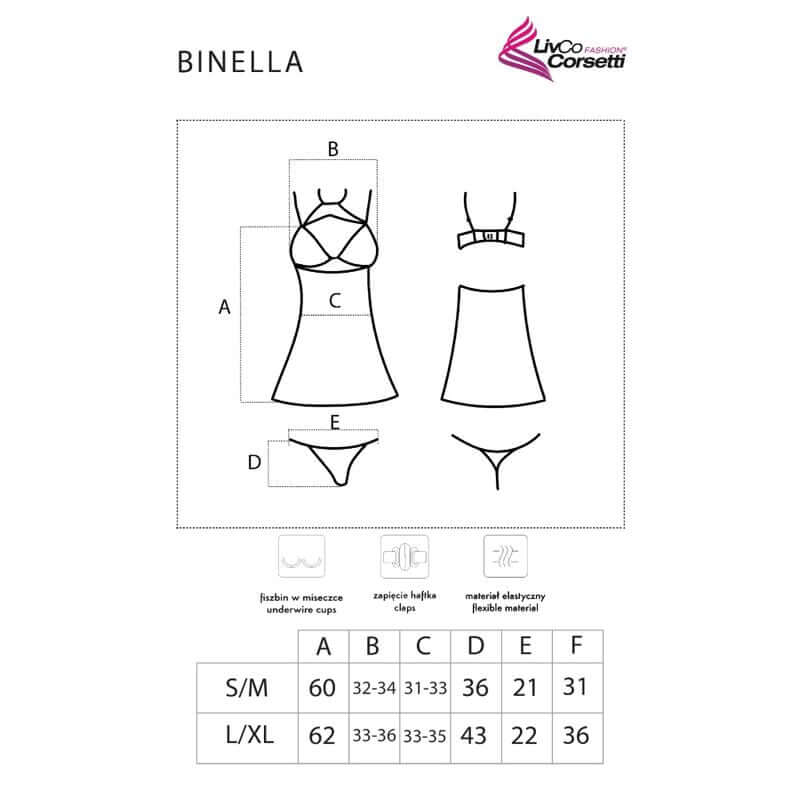 LIVCO CORSETTI FASHION - BINELLA BABYDOLL SET + BLACK THONG Sexshoptuga 