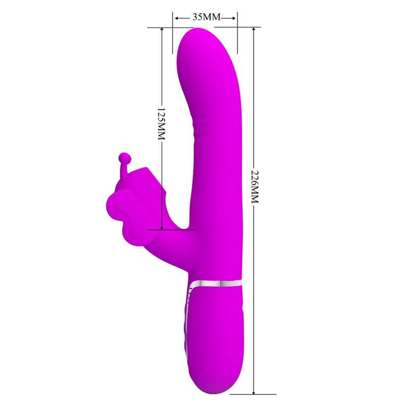 PRETTY LOVE - VIBRADOR COELHO MULTIFUNÇÕES 4 EM 1 BORBOLETE FÚCSIA Sexshoptuga 