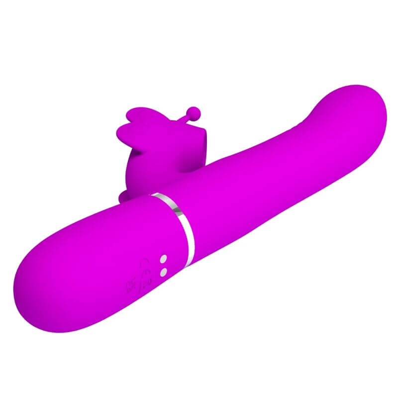 PRETTY LOVE - VIBRADOR COELHO MULTIFUNÇÕES 4 EM 1 BORBOLETE FÚCSIA Sexshoptuga 