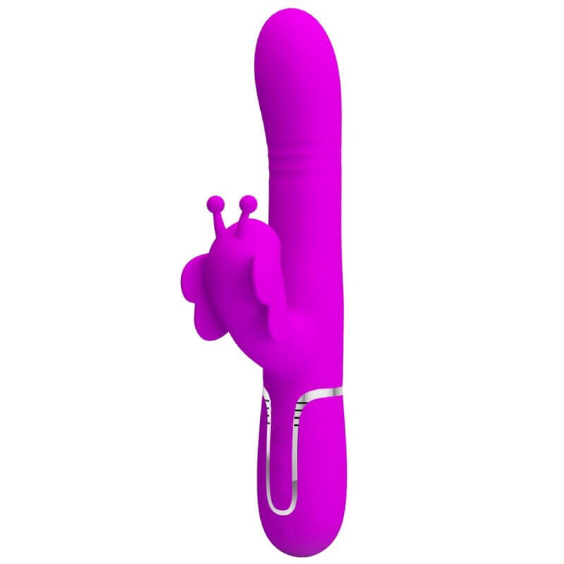 PRETTY LOVE - VIBRADOR COELHO MULTIFUNÇÕES 4 EM 1 BORBOLETE FÚCSIA Sexshoptuga 