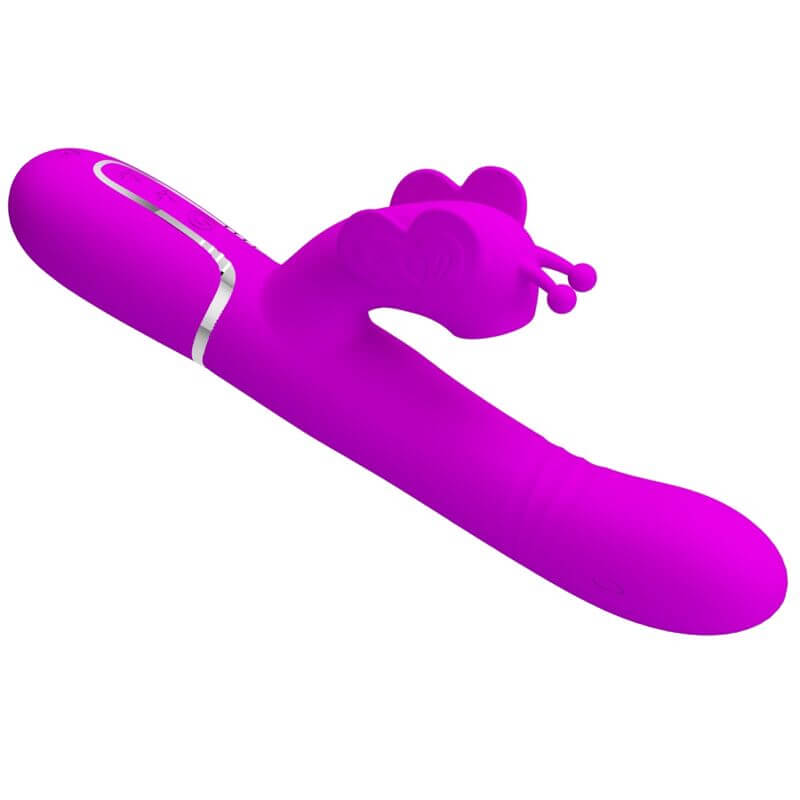 PRETTY LOVE - VIBRADOR COELHO MULTIFUNÇÕES 4 EM 1 BORBOLETE FÚCSIA Sexshoptuga 