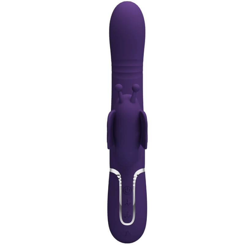 PRETTY LOVE - VIBRADOR COELHO MULTIFUNÇÕES 4 EM 1 BORBOLETA ROXO Sexshoptuga 