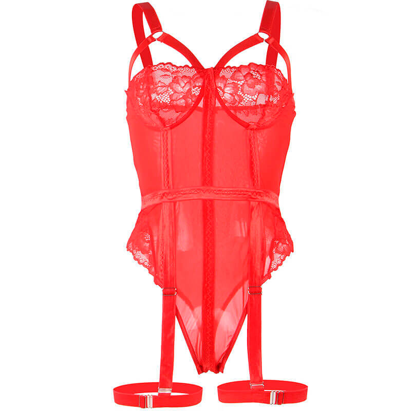 SUBBLIME - TEDDY COM ALA LIGA DETALHE PEITO VERMELHO S/M Sexshoptuga 