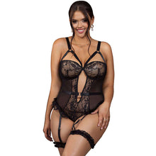 SUBBLIME - TEDDY COM LIGA COM DETALHE RENDA E TIRAS PRETO S/M Sexshoptuga 