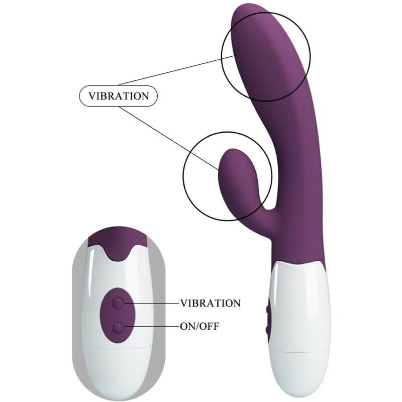 PRETTY LOVE - ALVIS VIBRADOR COELHO E PONTO G ROXO Sexshoptuga 